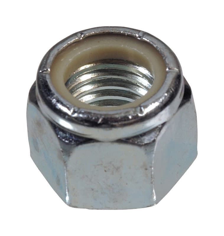 Hillman M10-1.50 mm Zinc-Plated Steel Metric Nylon Lock Nut, 50-Pack