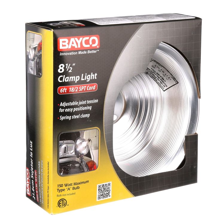 Bayco SL-300 8.5 Inch Clamp Light with Aluminum Reflector