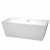 Sara 67 in. Acrylic Flatbottom Bathtub in White with Matte Black Trim
