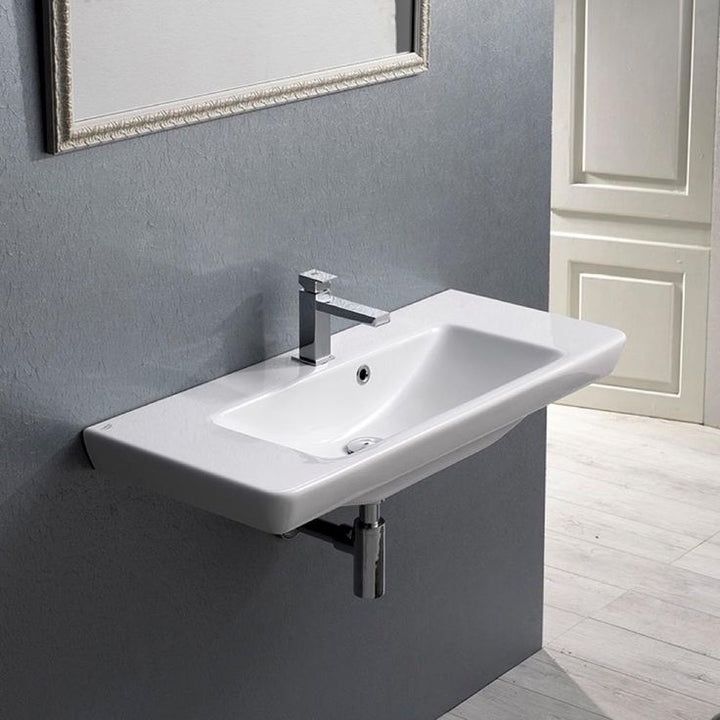 Nameeks Porto Wall Mounted Bathroom Sink in White
