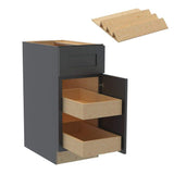 Home Decorators Collection Newport 15 in. W x 24 in. D x 34.5 in. H Assembled Plywood Base Kitchen Cabinet in Deep Onyx with 2ROT Spice Soft Cls RH
