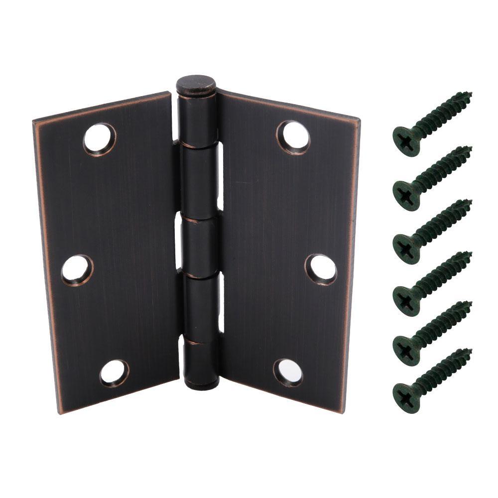 3-1/2 in. Chrome Square Corner Door Hinge - Super Arbor