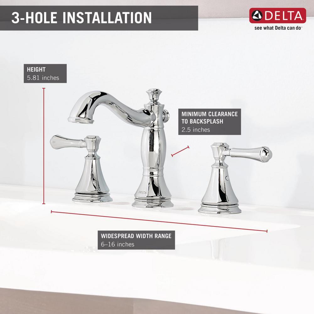 Cassidy 8 in. Widespread 2-Handle Bathroom Faucet with Metal Drain Assembly in Chrome - Super Arbor