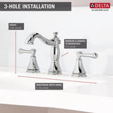 Cassidy 8 in. Widespread 2-Handle Bathroom Faucet with Metal Drain Assembly in Chrome - Super Arbor
