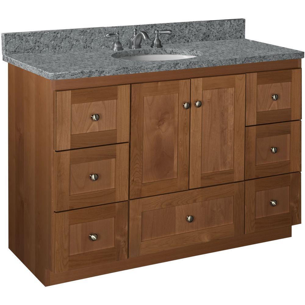 Shaker 42 in. W x 21 in. D x 34.5 in. H Vanity Cabinet Only in Natural Alder - Super Arbor