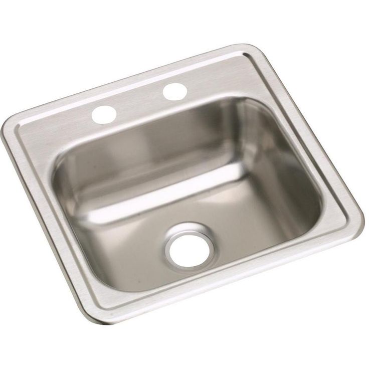 Dayton Drop-in Stainless Steel 15 in. 2-Hole Single Bowl Bar Sink