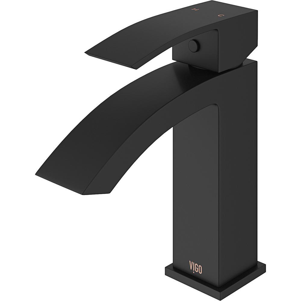 Satro Single Hole 1-Handle Bathroom Faucet in Matte Black - Super Arbor