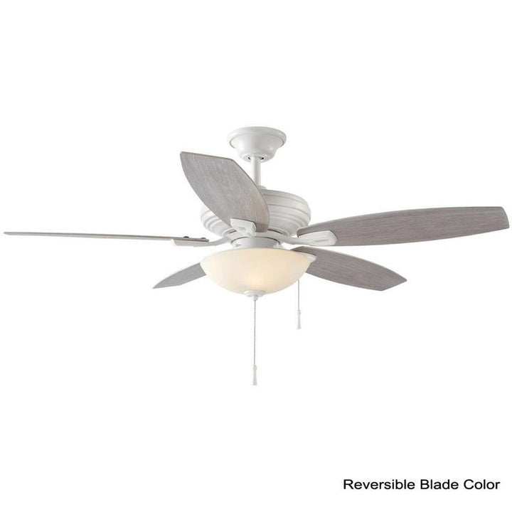 North Pond 52 in. LED Outdoor Matte White Ceiling Fan with Light