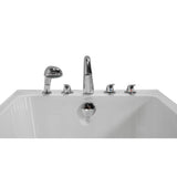 Laydown 72 in. Walk-in Whirlpool Bathtub in White 5-Piece Fast Fill Faucet RHS Drain with Right Hinged Middle Glass Door - Super Arbor