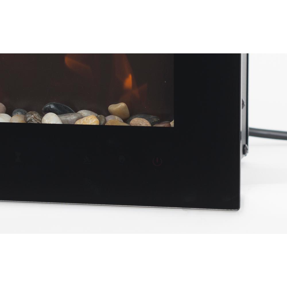 Slimline 36 in. Wall Mount and Recessed Electric Fireplace in Black - Super Arbor
