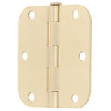 3-1/2 in. Satin Brass 5/8 in. Radius Door Hinges Value Pack (12-Pack) - Super Arbor