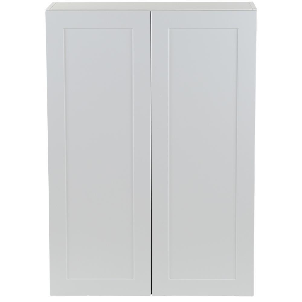 Cambridge Shaker Assembled 30x42x12.5 in. Wall Cabinet with 2 Soft Close Doors in White - Super Arbor