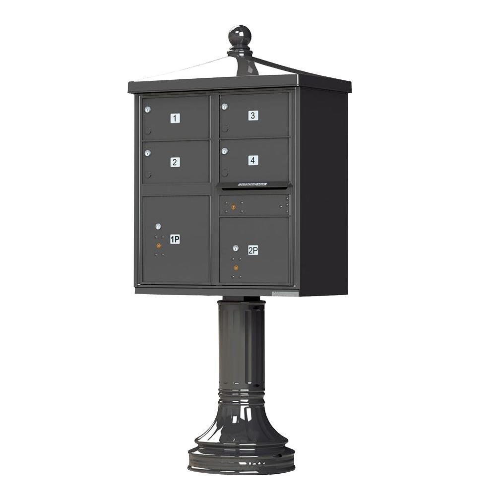 Vital 1570 8 Mailboxes 2 Parcel Lockers 1 Outgoing Pedestal Mount Cluster Box Unit - Super Arbor