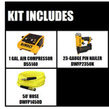 1 Gal. Portable Electric Trim Air Compressor with Bonus 23-Gauge 2 in. Pin Nailer and Hose