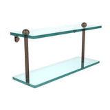 16 in. L x 8 in. H x 5 in. W 2-Tier Clear Glass Bathroom Shelf in Polished Chrome - Super Arbor