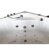 Ibiza with heater 59.05 in. Acrylic Center Drain Corner Alcove Whirlpool Bathtub in White - Super Arbor