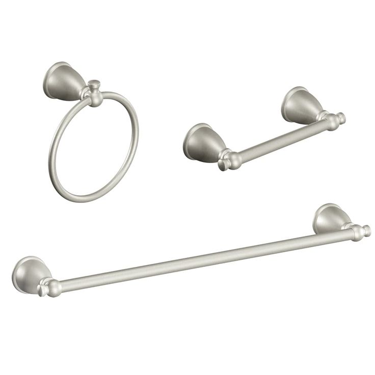 Moen 3-Piece Caldwell Brushed Nickel Decorative Bathroom Hardware Set