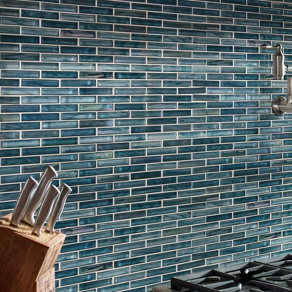 Oasis Blast 12 in. x 12 in. x 6mm Glass Mesh-Mounted Mosaic Tile (15 sq. ft./Case) - Super Arbor