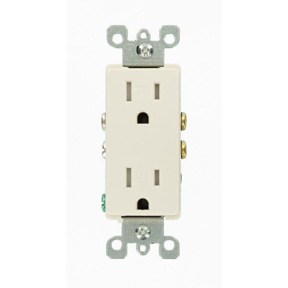 Decora 15 Amp Tamper Resistant Duplex Outlet, Black - Super Arbor