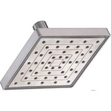 1-Spray 6 in. Single Wall Mount LED Lighted Fixed Rain Shower Head in Chrome - Super Arbor