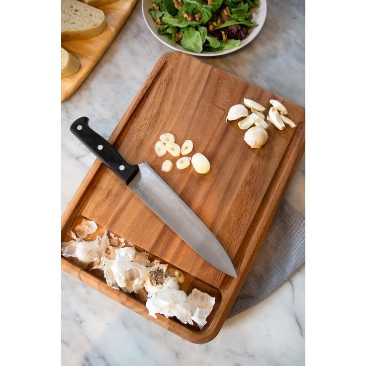 10.5 in. x 15 in. x 1.25 in. Rectangle Acacia Wood Edge Grain Cutting Board