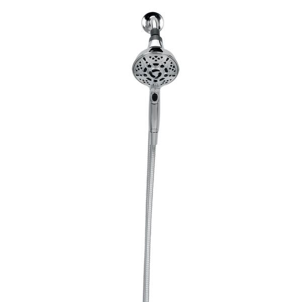 SureDock 7-Spray 5 in. Single Wall Mount Handheld H2Okinetic Shower Head in SpotShield Brushed Nickel