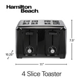 4-Slice Black Wide Slot Toaster