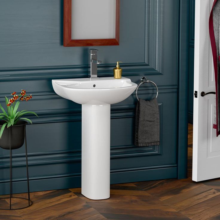 Barclay Products Anabel 555 Pedestal Combo Bathroom Sink in White