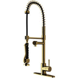 Zurich Single-Handle Pull-Down Sprayer Kitchen Faucet with Deck Plate in Matte Black - Super Arbor