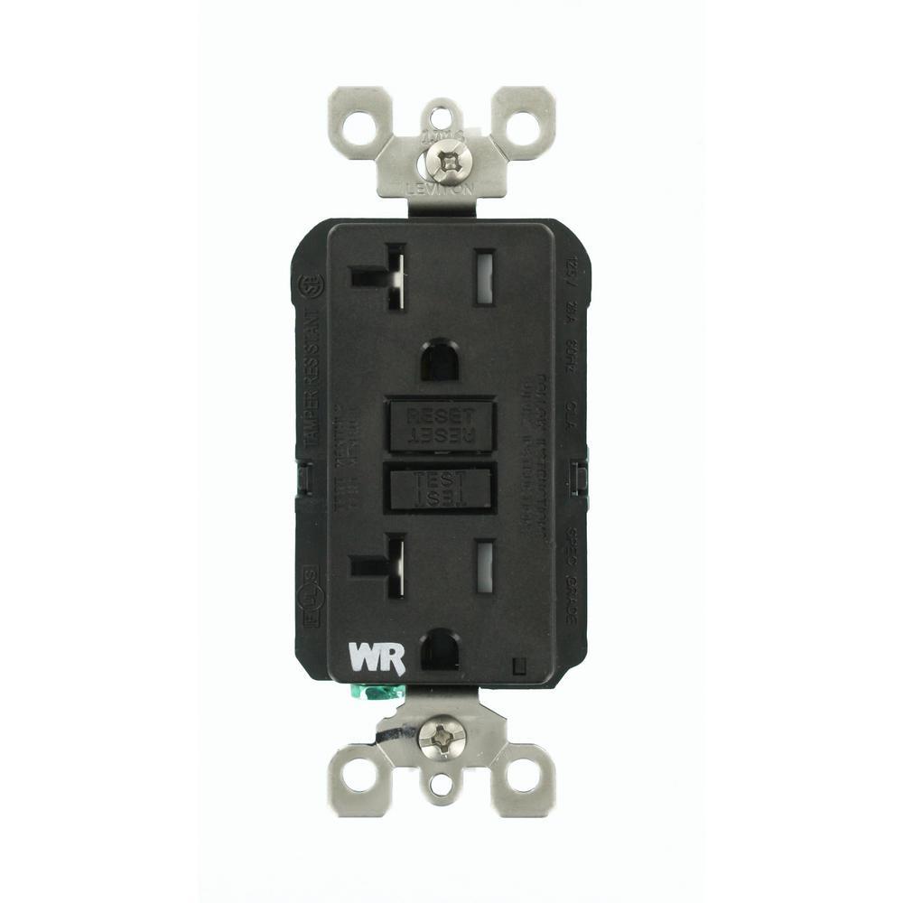 20 Amp 125-Volt Duplex Self-Test Tamper Resistant/Weather Resistant GFCI Outlet, White - Super Arbor