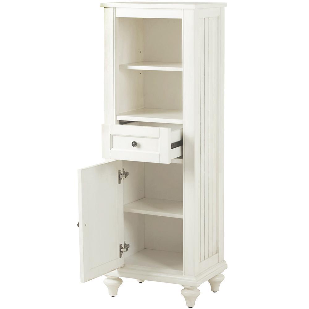 Hamilton 18 in. W x 52-1/2 in. H Bathroom Linen Cabinet in Ivory - Super Arbor