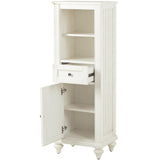 Hamilton 18 in. W x 52-1/2 in. H Bathroom Linen Cabinet in Ivory - Super Arbor