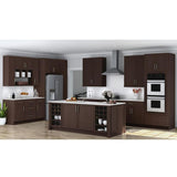 Shaker Assembled 36x34.5x24 in. Blind Base Corner Kitchen Cabinet in Java
