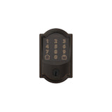 Camelot Encode Smart Wifi Door Lock with Alarm and Accent Lever Handleset in Aged Bronze