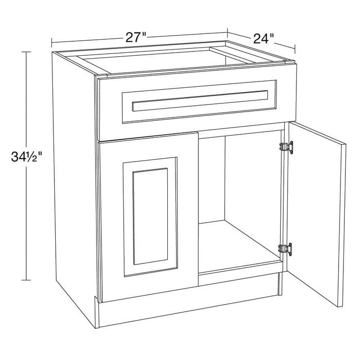 Home Decorators Collection Grayson 27 in. W x 24 in. D x 34.5 in. H Assembled Plywood Sink Base Kitchen Cabinet in Mythic Blue with Soft Close