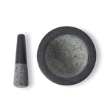 7 in. Dia Black Granite Mortar and Pest