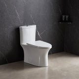 Dual-Flush 1.1 GPF/1.6 GPF Elongated One-Piece Toilet in White Soft Closing Seat High-Efficiency Water Sense - Super Arbor