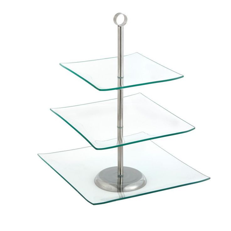 3-Tier Square Glass Cake Stand