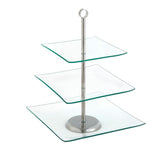 3-Tier Square Glass Cake Stand