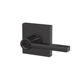 Custom Latitude Matte Black Collins Trim Keyed Entry Door Lever - Super Arbor