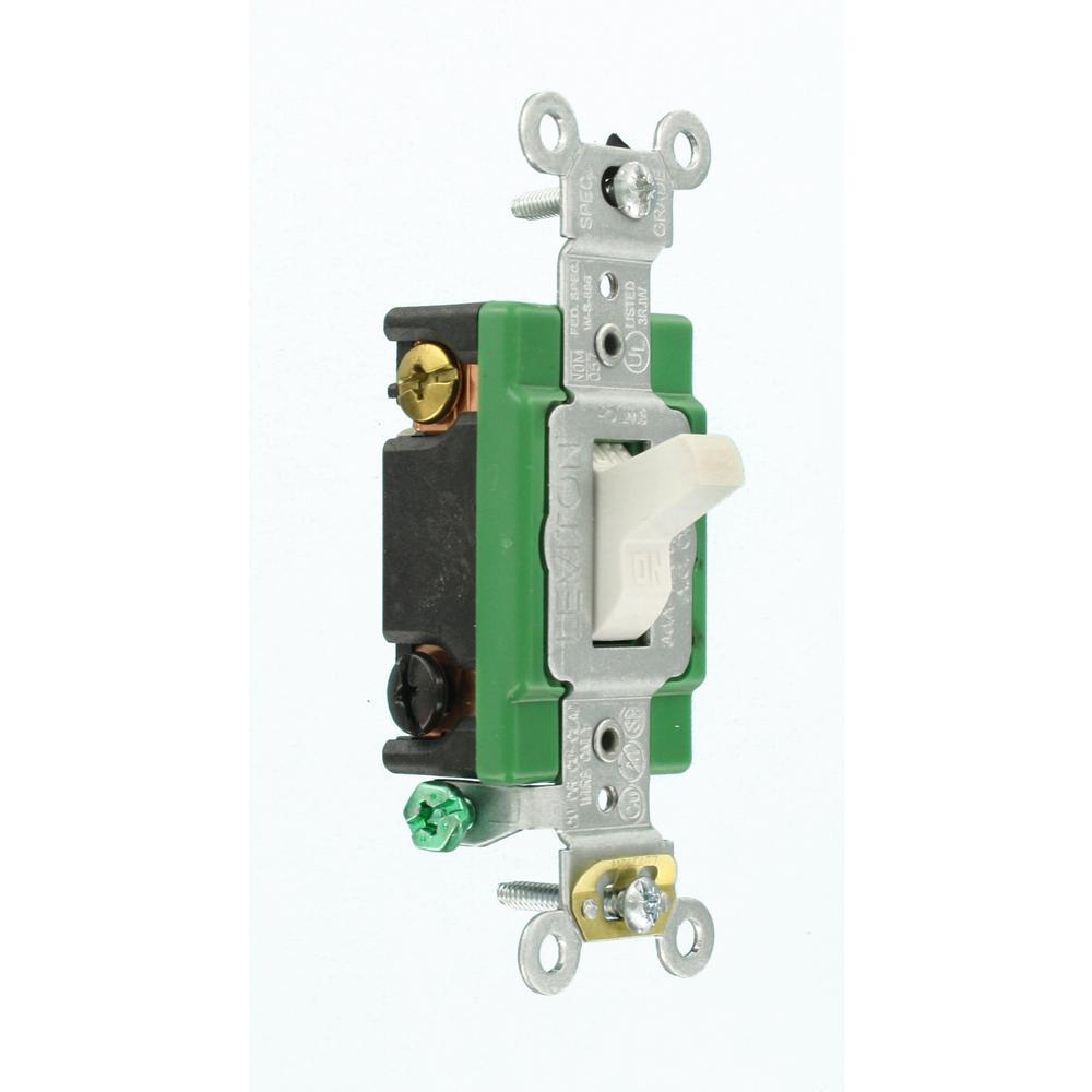 30 Amp Industrial Double Pole Switch, White - Super Arbor