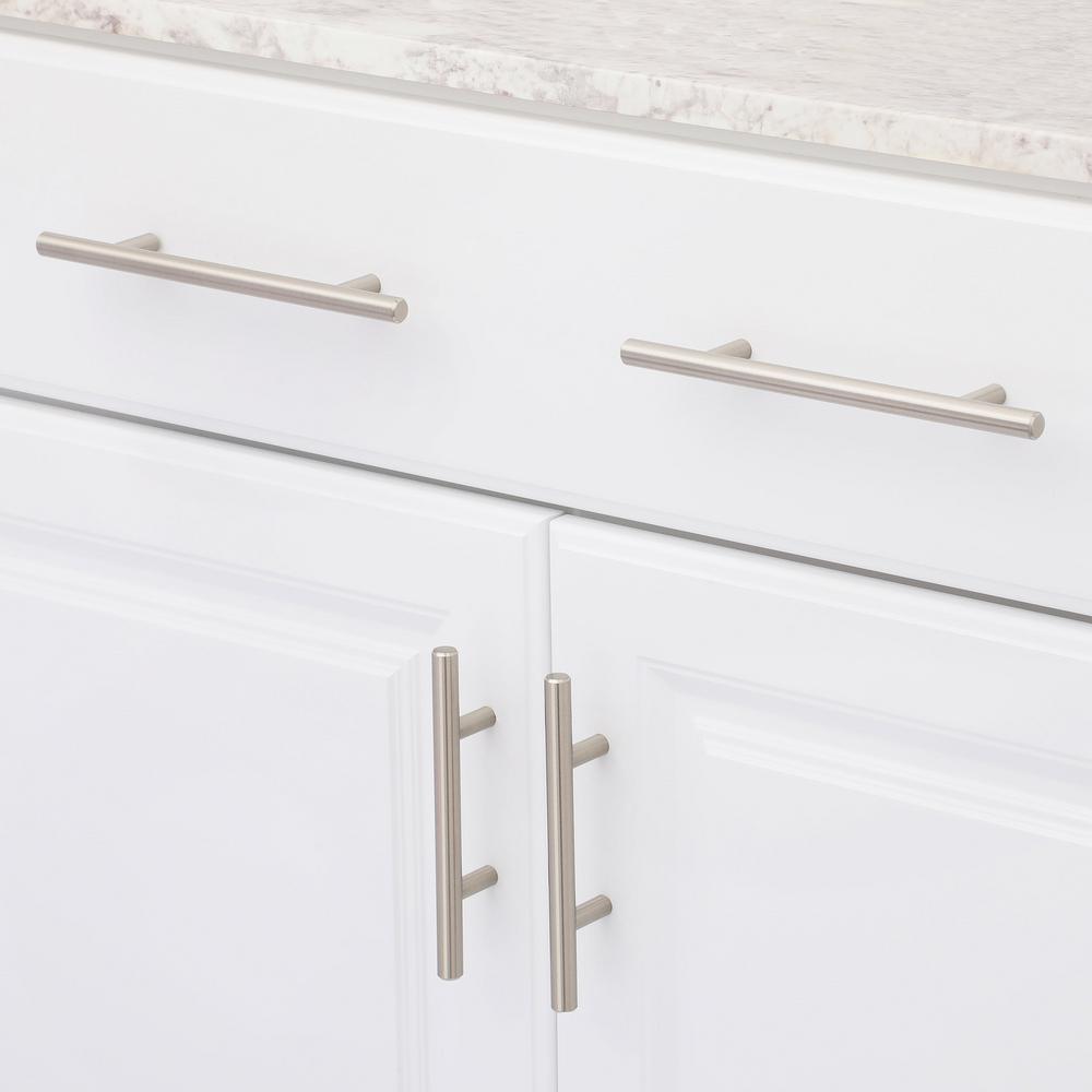 5-1/16 in. (128 mm) Center-to-Center Brushed Nickel Steel Contemporary Drawer Pull - Super Arbor