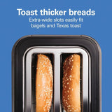 Expert Toast 900 W 2-Slice Black and Stainless Steel Wide Slot Toaster