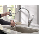 Delta Addison Touch2O Chrome 1-Handle Deck-Mount Pull-Down Touch Kitchen Faucet (Deck Plate Included)