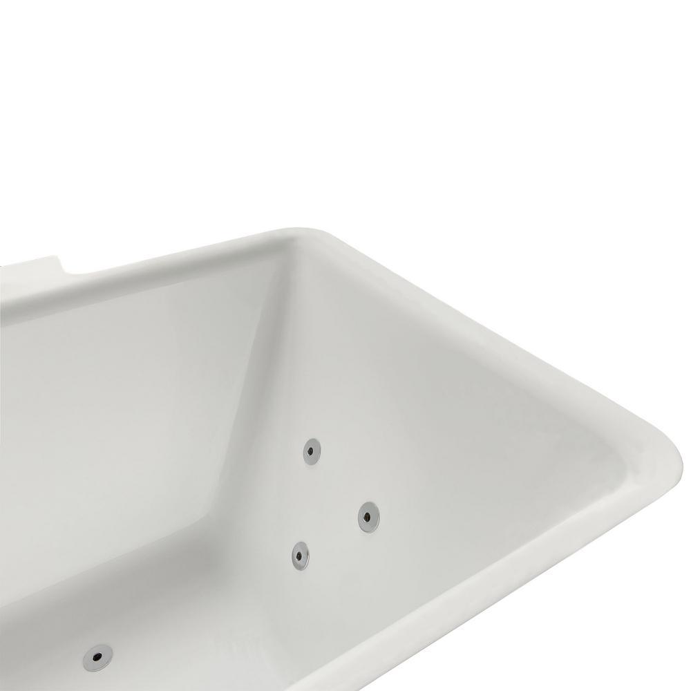 Catania 68 in. Acrylic Flatbottom Whirlpool Bathtub in White - Super Arbor