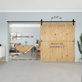 12 ft./144 in Black Straight Strap Sliding Barn Door Track and Hardware Kit for Single Door with Floor Guide - Super Arbor