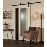 34 in. x 84 in. Timber Hill Rain Glass and Unfinished Pine Wood Sliding Barn Door Slab with Hardware Kit - Super Arbor