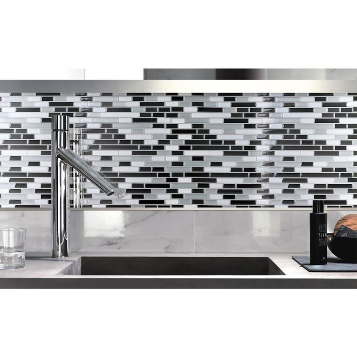 12 in. x 12 in. Grey Peel and Stick Tile Backsplash for Kitchen (10-Pack)