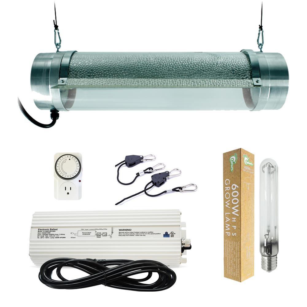 600-Watt HPS Grow Light System with 6 in. Cool Tube with Wing Reflector - Super Arbor