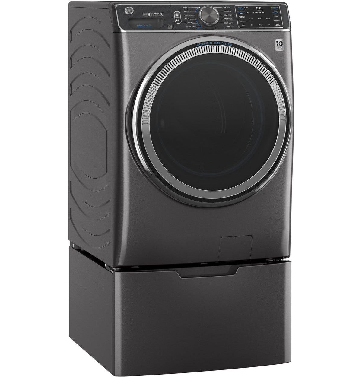 GE UltraFresh Vent System 5-cu ft Stackable Steam Cycle Front-Load Washer (White) ENERGY STAR